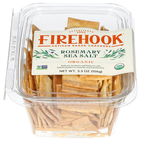 Firehook Organic Rosemary Sea Salt Artisan Baked Crackers 5.5 oz - 8 Pack