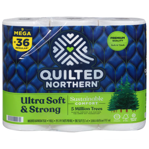 Quilted Northern 2-Ply Mega Rolls Unscented Bathroom Tissue 9 ea - 4 Pack
