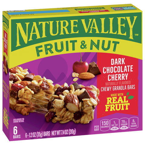 Nature Valley Fruit & Nut Chewy Trail Mix Dark Chocolate Cherry Granola Bars 7.4 OZ