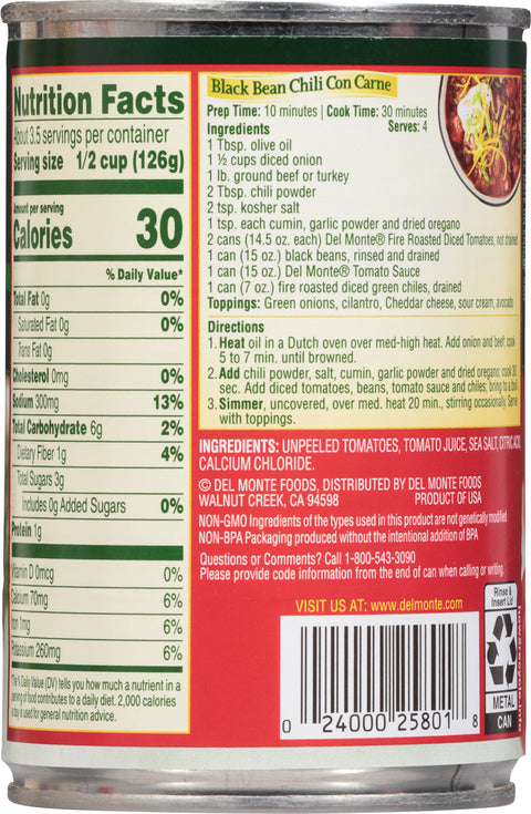 Del Monte Fire Roasted Diced Tomatoes 14.5 oz
