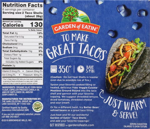 Garden Of Eatin' Blue Corn Taco Shells 5.5 OZ