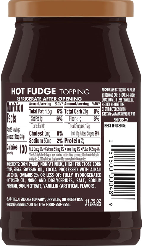 Smucker's Topping Hot Fudge 11.75 OZ