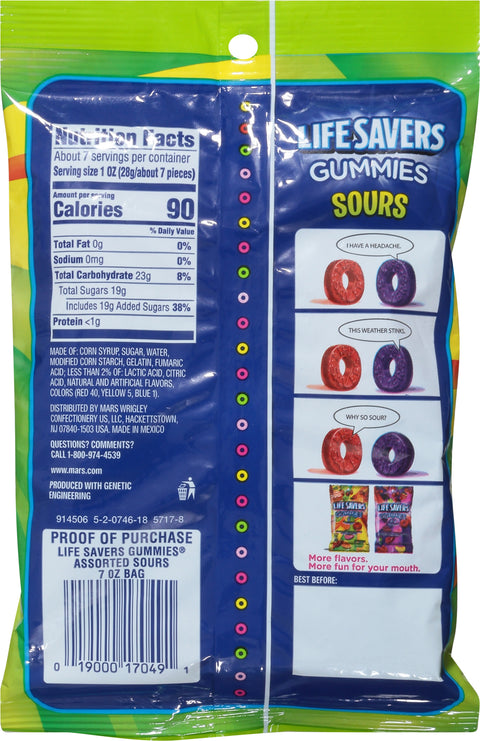 Lifesavers Candy Gummies Sours 7 OZ
