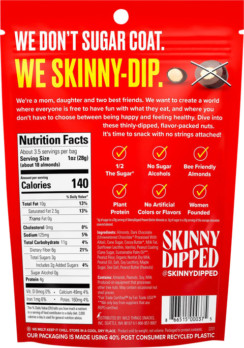 Skinny Dipped Almonds Dark Chocolate Peanut Butter 3.5 OZ