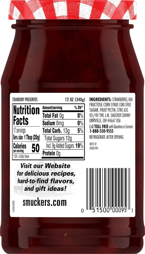 Smucker's Preserves Strawberry 12 OZ