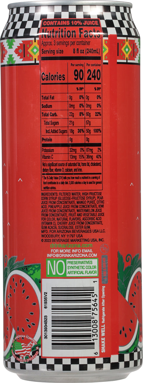 AriZona Watermelon Fruit Juice Cocktail 22 fl oz