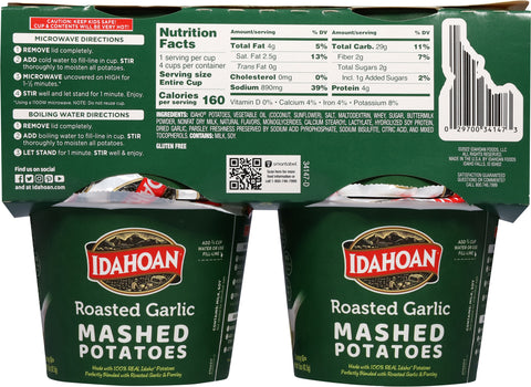 Idahoan Microwavable Roasted Garlic Mashed Potatoes 4
