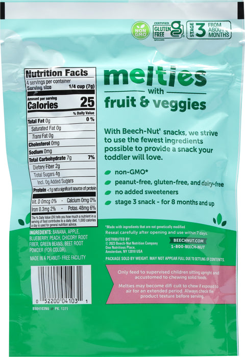 Beechnut Melts Banana/ Blueberry/ Green Beans 1 OZ