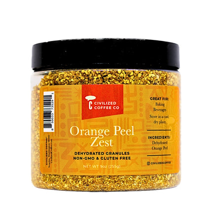 Civilized Coffee Orange Peel Zest Dehydrated Granules for Baking & Drinks Non-GMO & Gluten Free - 9 OZ 8 Pack