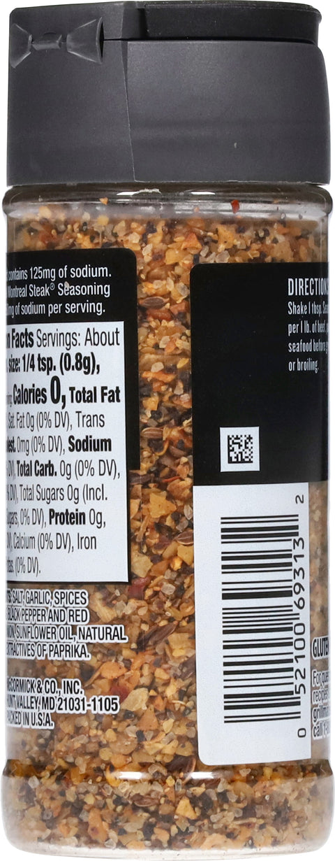 McCormick Grill Mates Seasoning Low Sodium Montreal Steak - 3.18 OZ 6 Pack