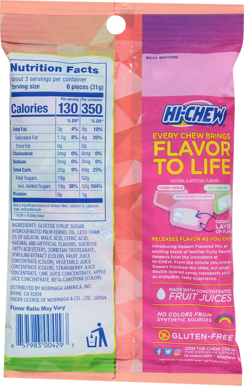 Morinaga Hi-Chew Dessert Mix Flavored Fruit Chews 3 oz
