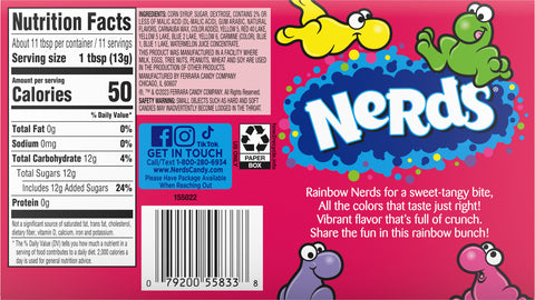 Wonka Candy Rainbow Nerds Theater Box 5 OZ