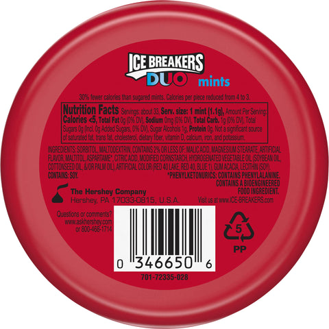 Ice Breakers Mint Duos Strawberry Mint 1.3 OZ
