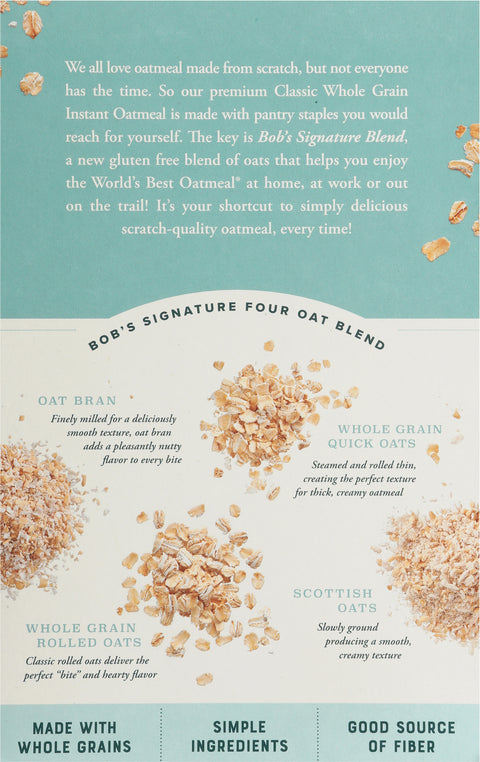 Bob's Red Mill Whole Grain Classic Instant Oatmeal 6