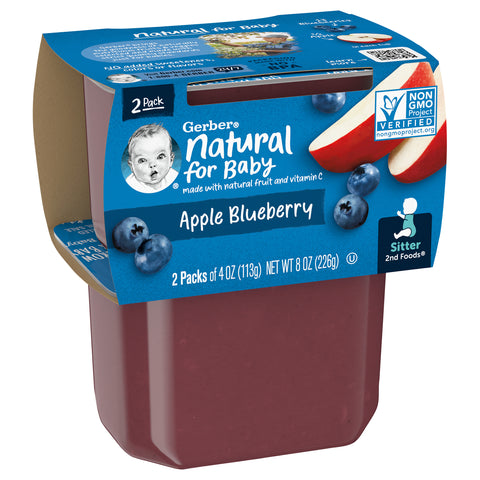 Gerber 2nd Foods Apple Blueberry 8 OZ