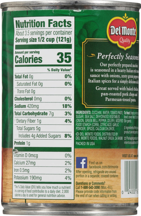 Del Monte Vegetables Fresh Cut Zucchini 14.5 OZ