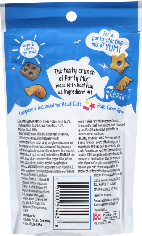 Friskies Party Mix Beachside Crunch Cat Treats 2.1 oz