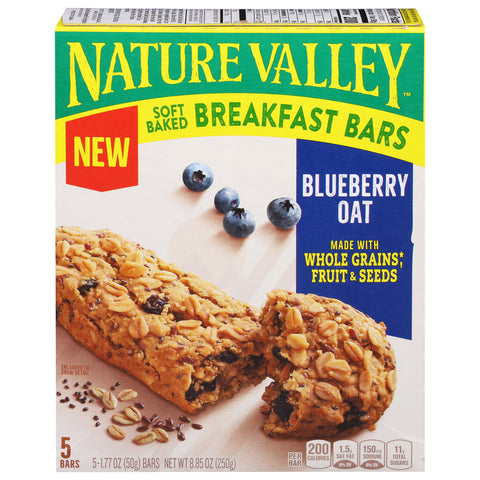 Nature Valley Soft Baked Blueberry Oat Breakfast Bars 5 - 1.77 oz Bars - 6 Pack