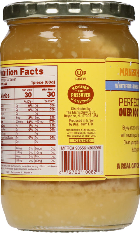 Manischewitz Whitefish & Pike In Jelled Broth 24 OZ