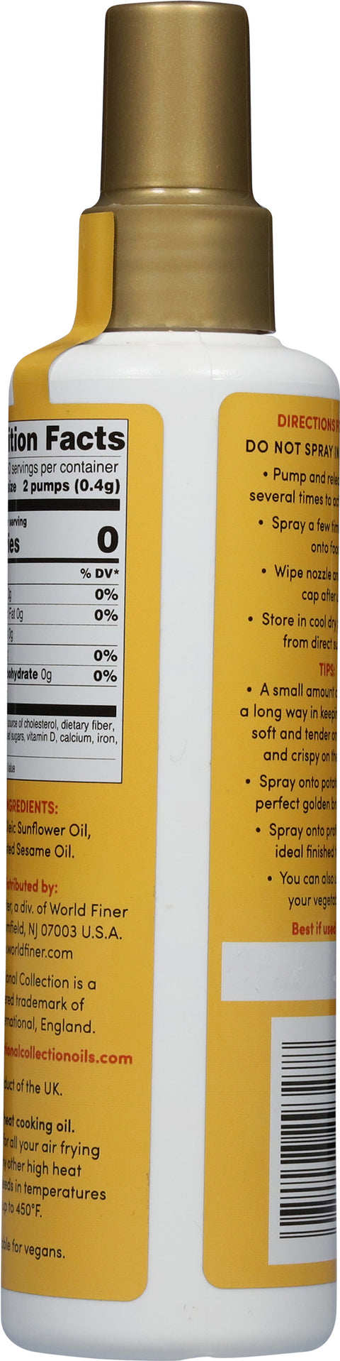 International Collection High Oleic Sunflower & Toasted Sesame Oil Air Fryer Spray Oil 6.7 fl oz
