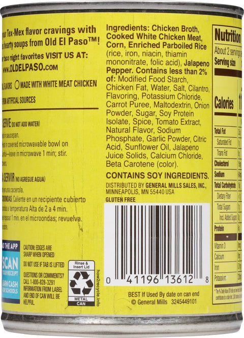 Old El Paso Mexican-Style Mild Chicken & Rice with Corn Soup 18.5 oz