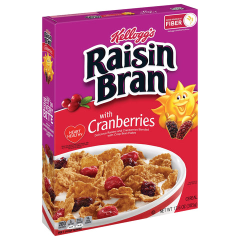 Kellogg's Raisin Bran Breakfast Cereal Original with Cranberries, 13.6 oz