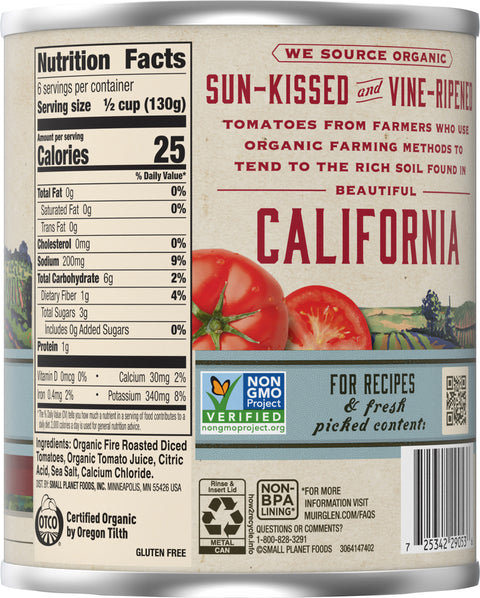 Muir Glen Organic Fire Roasted Diced Tomatoes 28 OZ
