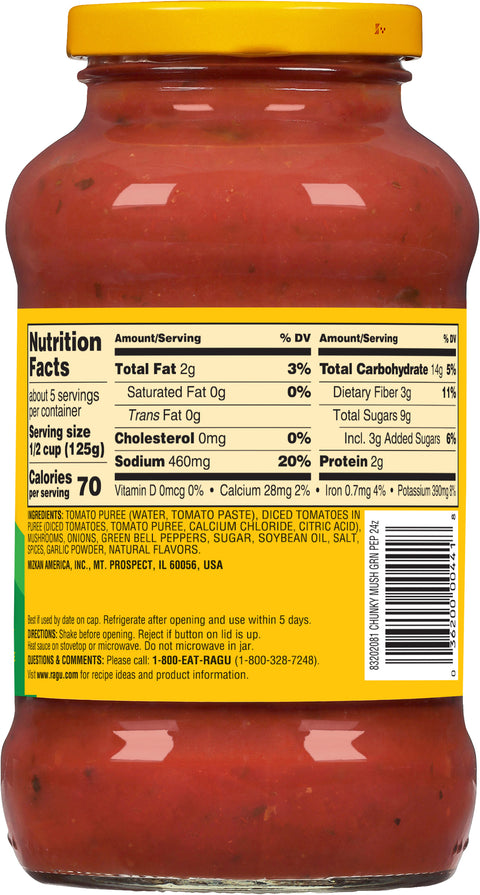 Ragu Mushroom & Green Pepper Pasta Sauce 24 OZ