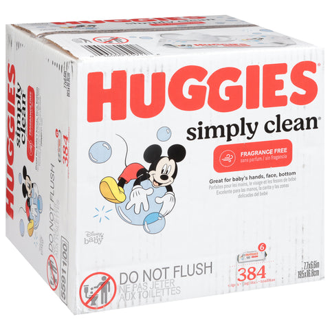 Huggies Simply Clean Fragrance Free Wipes 6
