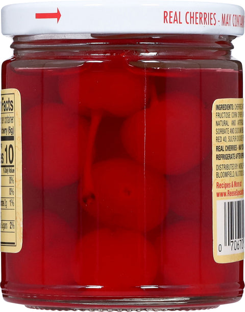 Reese Red Maraschino Cherries With Stems 10 OZ