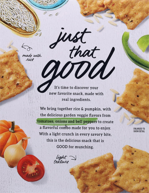 Good Thins Gluten Free Garden Veggie Rice Snacks 3.5 oz