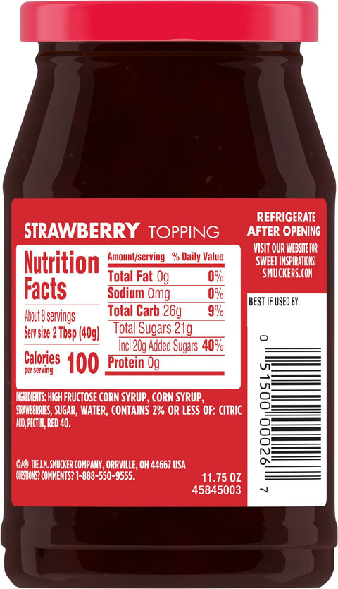 Smucker's Topping Strawberry 11.75 OZ