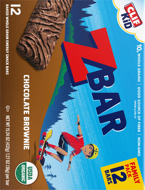 Clif Kid Organic Zbar Chocolate Brownie Snack Bar 15.24 OZ