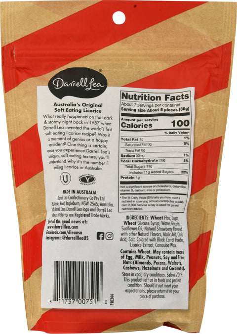 Darrell Lea Licorice Australian Strawberry 7 OZ