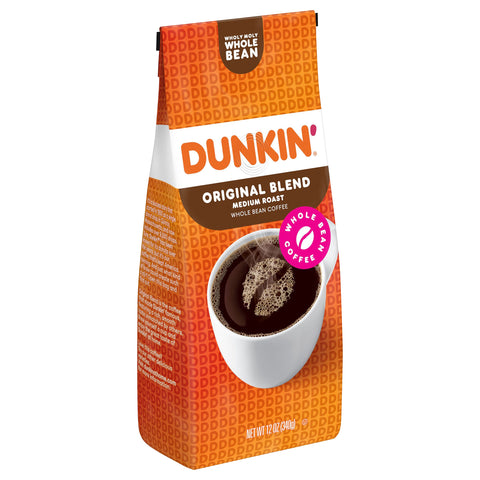 Dunkin' Medium Roast Whole Bean Original Blend Coffee 12 OZ