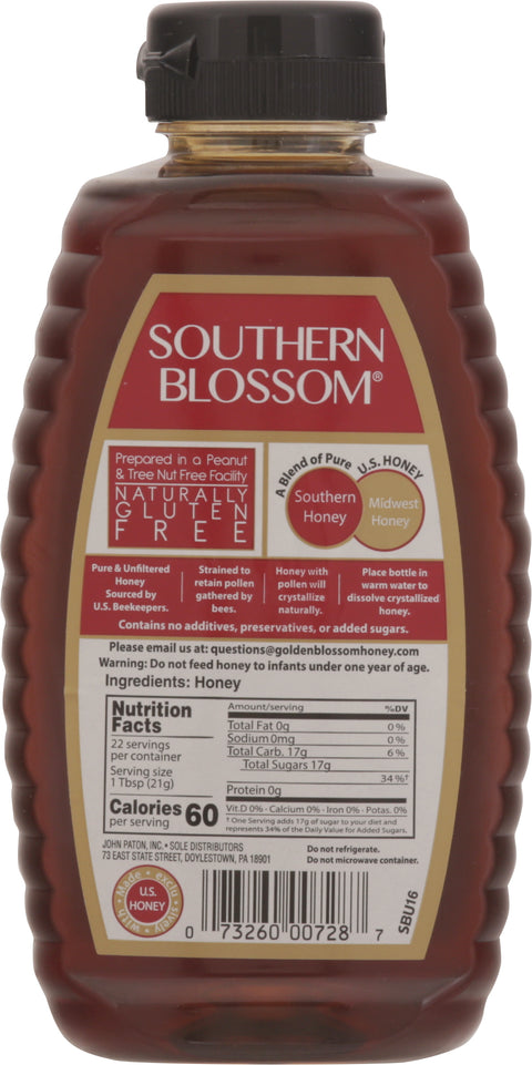 Southern Blossom Pure & Unfiltered Honey 16 oz