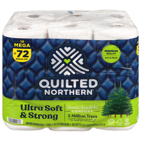 Quilted Northern Ultra Soft & Strong Toilet Paper, 18 Mega Rolls = 72 Regular Rolls - 1 Pack