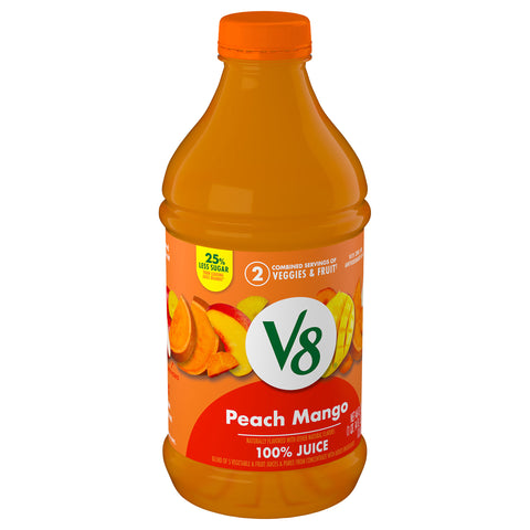 V8 100% Juice Fusion Peach Mango 46 FZ
