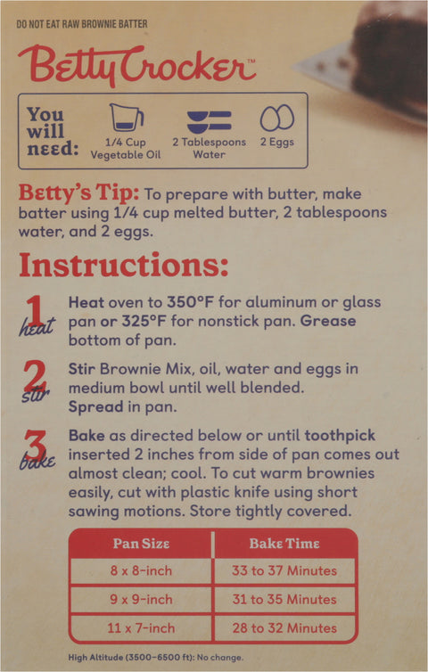 Betty Crocker Mix Brownies Gluten Free Chocolate 16 OZ