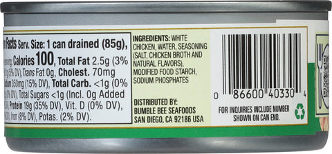 Bumble Bee Chicken Premium White Chunk In Water 5 OZ