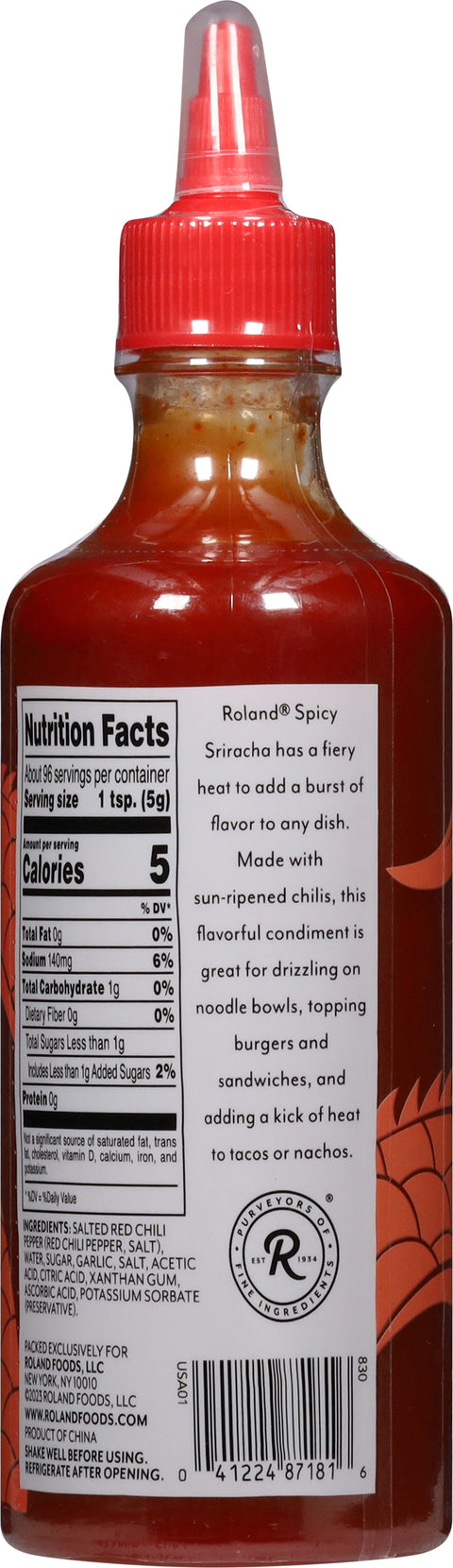 Roland Spicy Sriracha Chili Sauce 17 oz