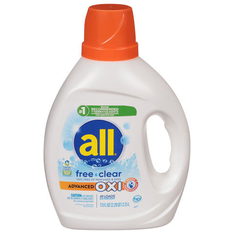 All Advanced Oxi Free Clear Detergent 73 fl oz