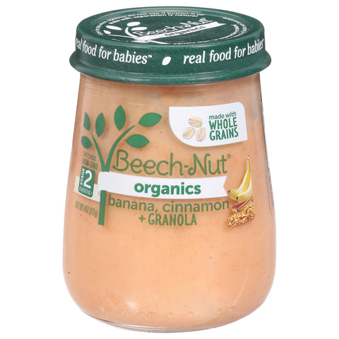 Beech-Nut Organics Stage 2 (6 Months+) Banana, Cinnamon + Granola 4 oz - 10 Pack