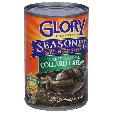 Glory Foods Seasoned Southern Style Turkey Flavored Collard Greens 14.5 OZ