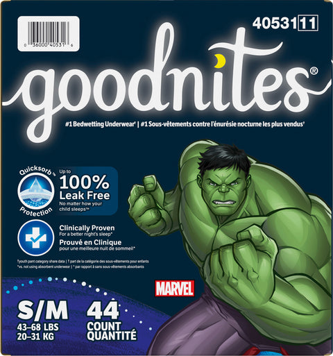 Goodnites Nighttime Boys Underwear 44 CT