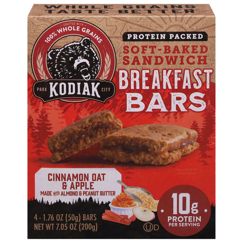Kodiak Breafast Bars Cinnamon And Apple 7.05 OZ