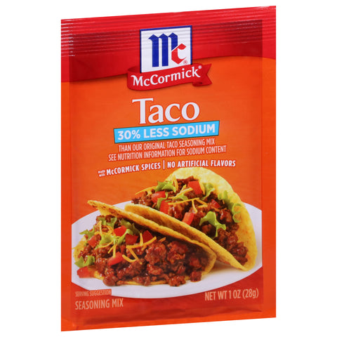 McCormick Less Sodium Taco Season Mix 1 OZ
