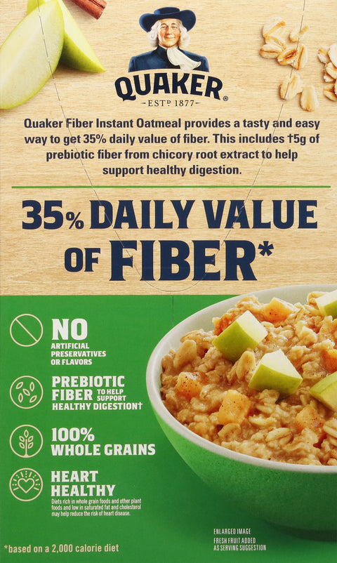 Quaker Fiber Apples & Cinnamon Instant Oatmeal 8