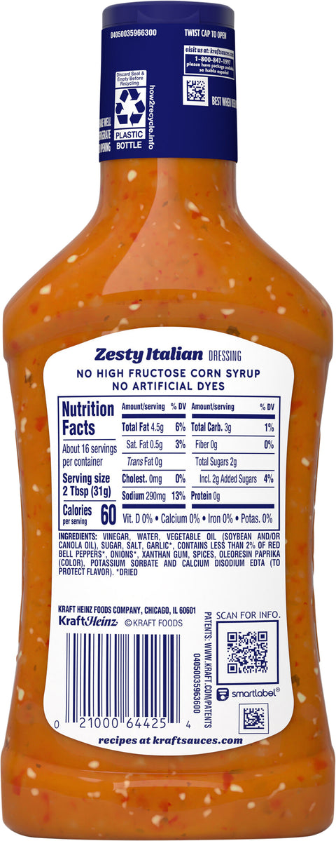 Kraft Zesty Italian Dressing 16 FZ