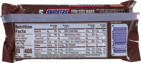 Snickers Chocolate Bars Fun Size 5 ea